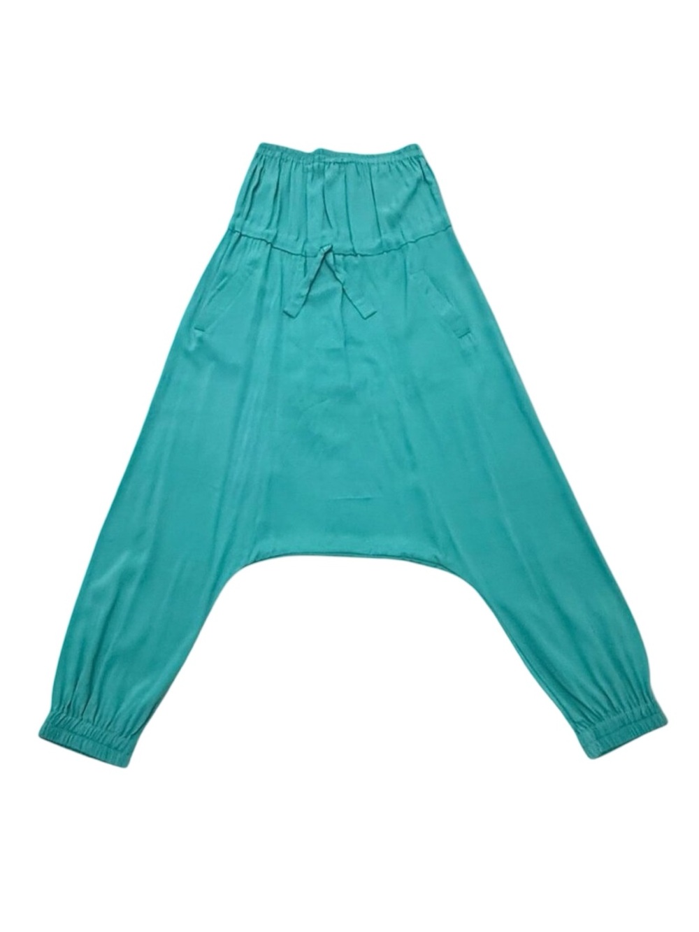 Women’s Chaplin Teal Silk Drop Crotch Pants Waist 26